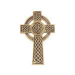 CROSSES PEWTER CELTIC KNOT WALL CROSS - Gold Tone