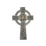 CROSSES PEWTER CELTIC WEDDING WALL CROSS - Silver Tone