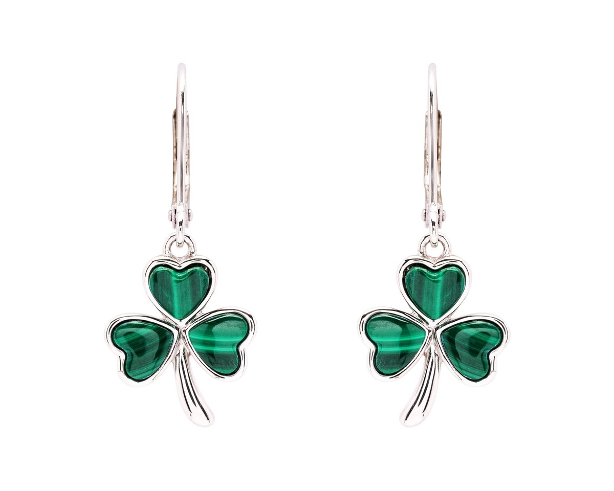 St. Patrick's Day Earrings Irish Shamrock Good Luck Clover Green Dangle  Drop