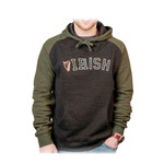 SWEATSHIRTS EMBROIDERED HARP CHARCOAL/GRN IRELAND HOODIE