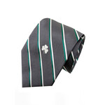 ACCESSORIES DONEGAL BAY NECK TIE - Irish Charcoal Stripe Shamrock