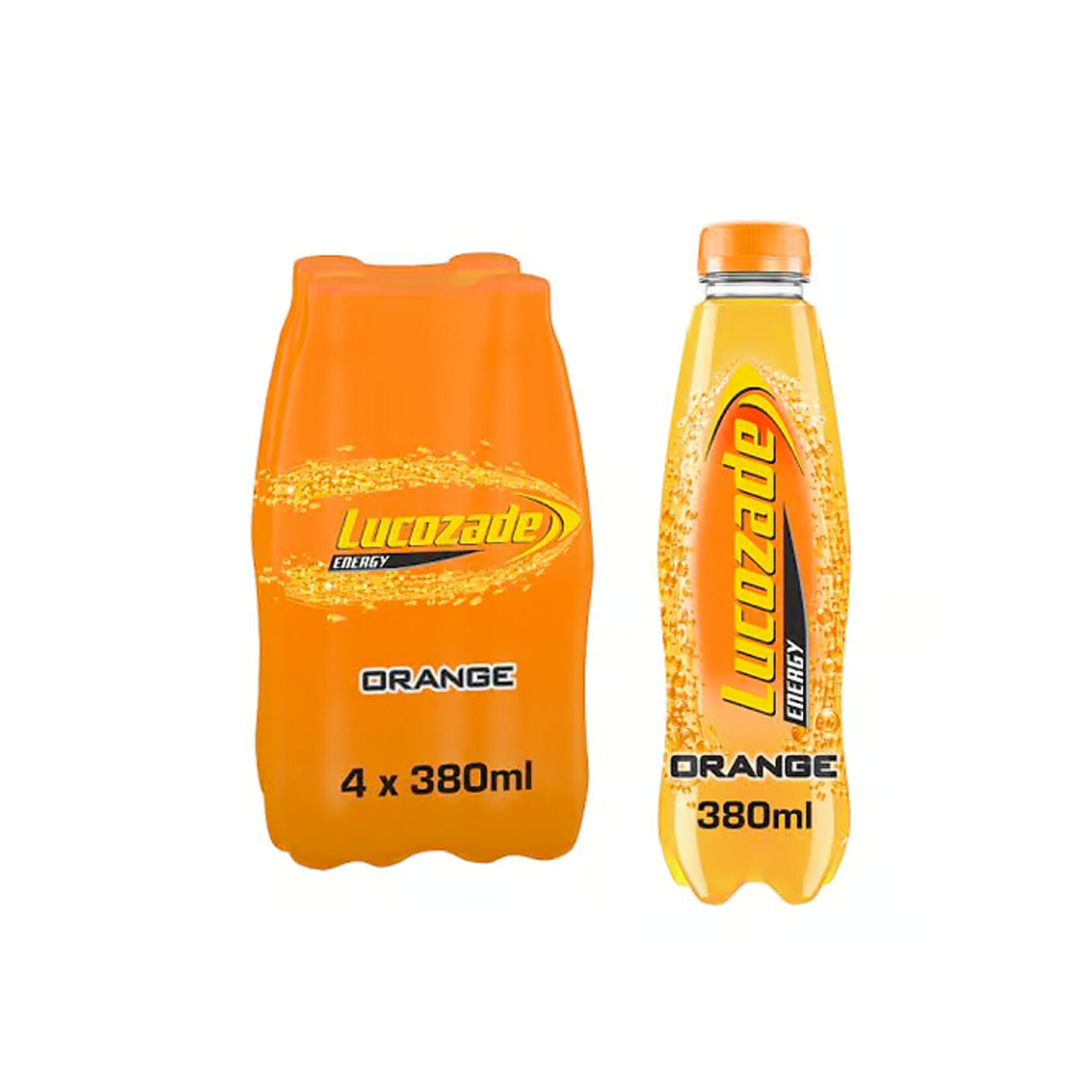 BOTTLE/CAN BEVERAGES LUCOZADE 4pk BOTTLE ORANGE (380ml)