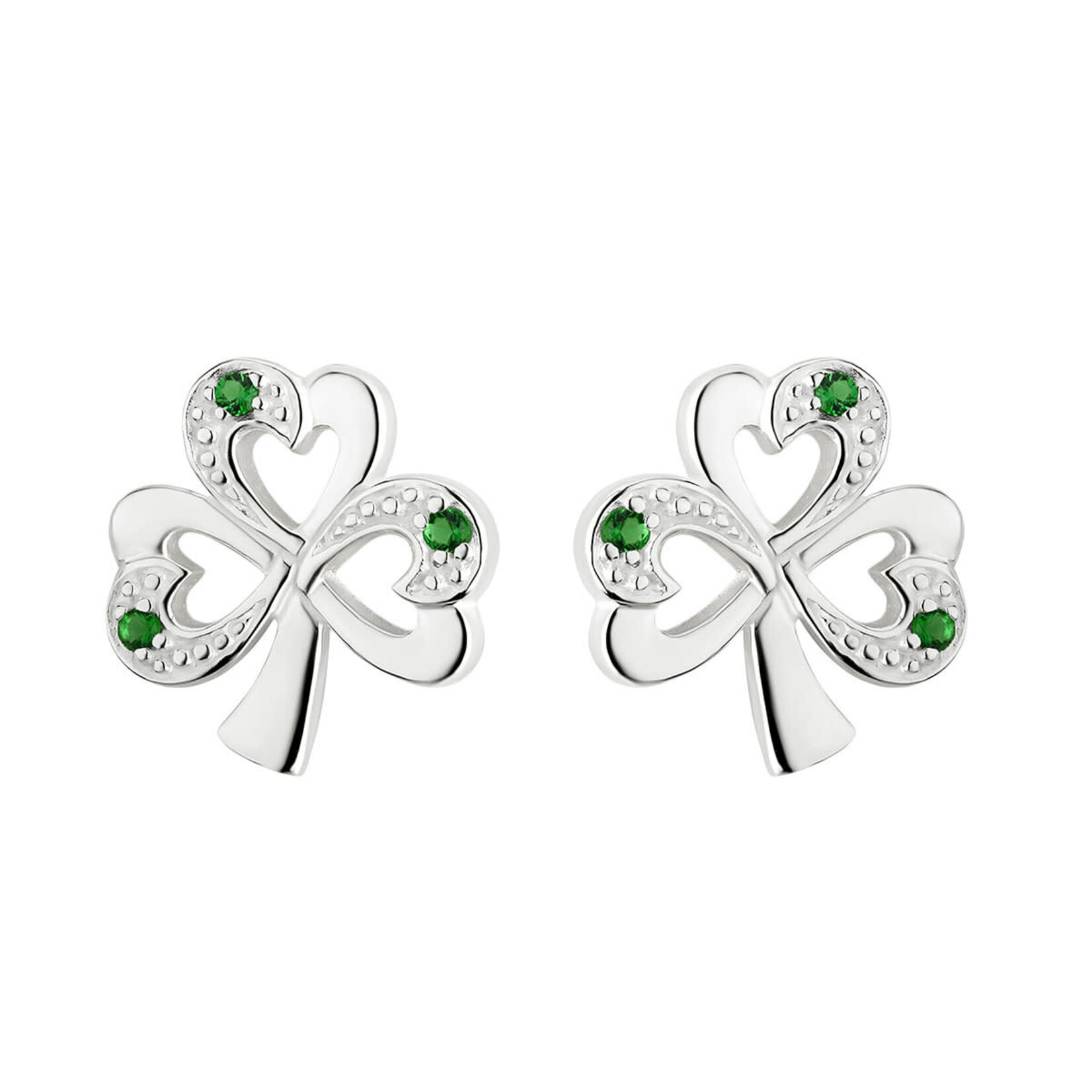 EARRINGS SOLVAR STERLING CRYSTAL ILLUSION SHAMROCK EARRINGS