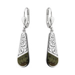 EARRINGS SOLVAR STERLING TRINITY TEARDROP EARRINGS with CONNEMARA