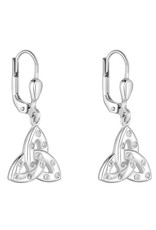 EARRINGS SOLVAR SILVER FLUSH SET CZ TRINITY DROP EARRINGS