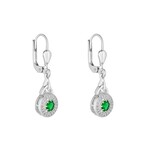 EARRINGS SOLVAR SILVER CLUSTER GRN CZ TRINITY DROP EARRINGS