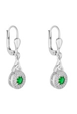 EARRINGS SOLVAR SILVER CLUSTER GRN CZ TRINITY DROP EARRINGS