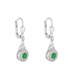 EARRINGS SOLVAR SILVER CLUSTER GRN CZ TRINITY DROP EARRINGS