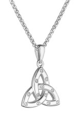 PENDANTS & NECKLACES SOLVAR SILVER FLUSH SET CZ TRINITY PENDANT