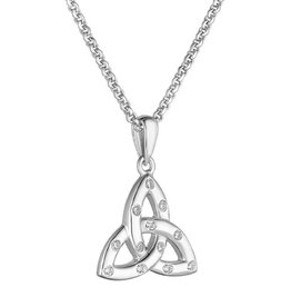 PENDANTS & NECKLACES SOLVAR SILVER FLUSH SET CZ TRINITY PENDANT