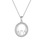 PENDANTS & NECKLACES SOLVAR SILVER CZ ROUND CLADDAGH PENDANT