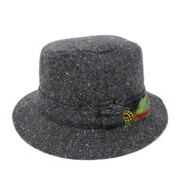 CAPS & HATS WALKING WOOL TWEED HANNA HAT - Charcoal Fleck