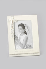 KIDS RELIGIOUS FIRST COMMUNION FRAME w EMBOSSED DETAIL & SILVER ACCENTS