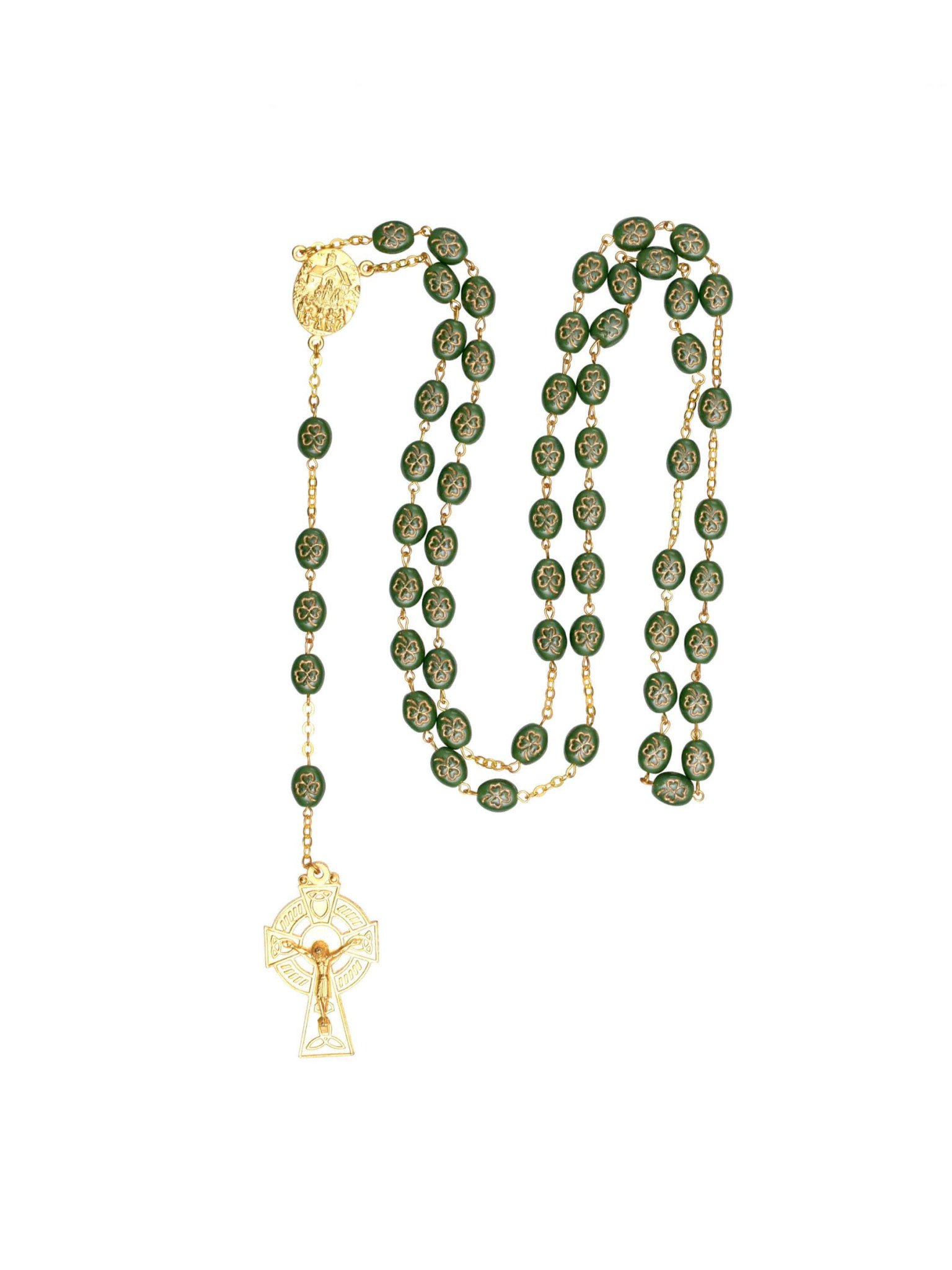 ROSARIES & JEWELRY GOLD TONE CELTIC ROSARY
