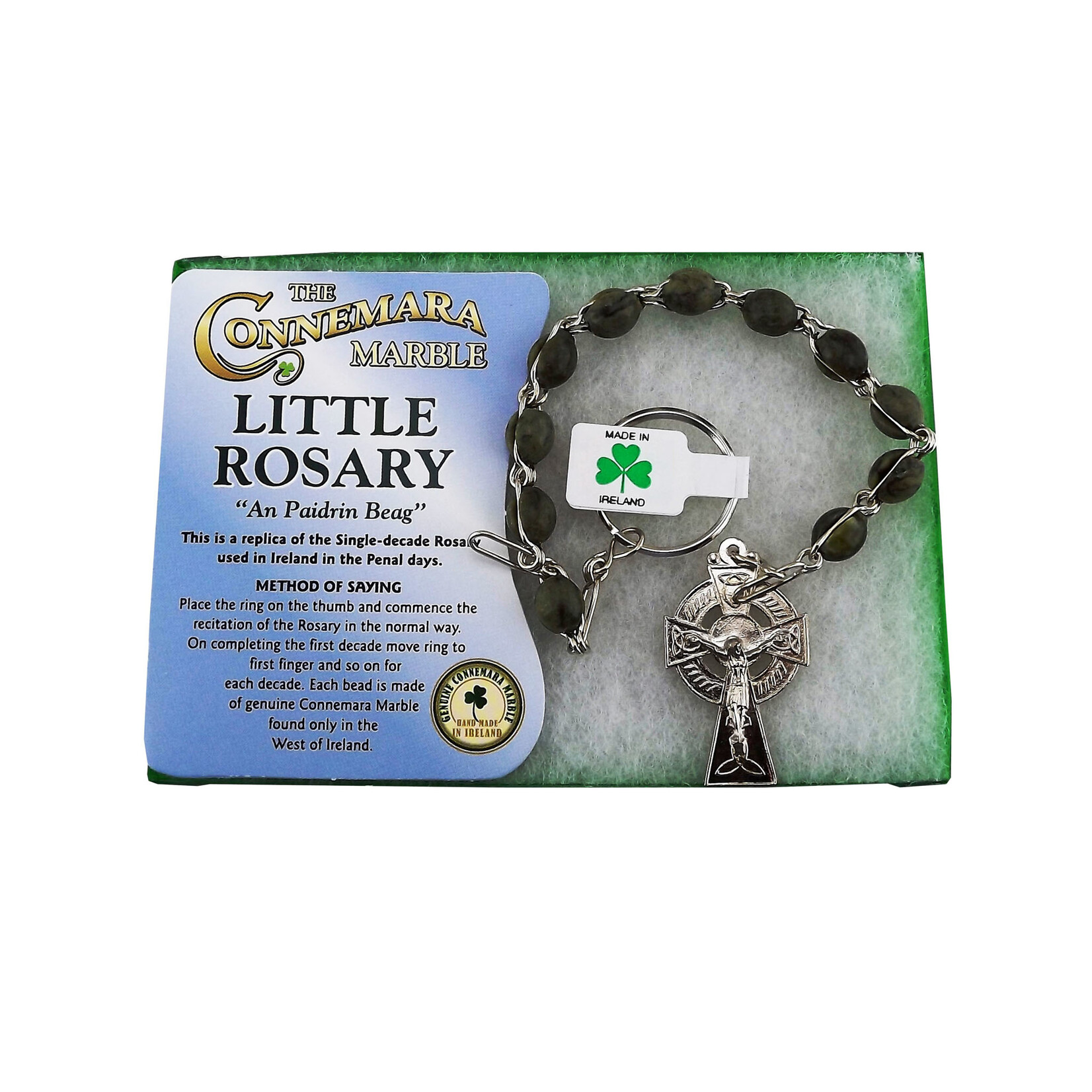 ROSARIES & JEWELRY CONNEMARA MARBLE SINGLE DECADE ROSARY KEYRING