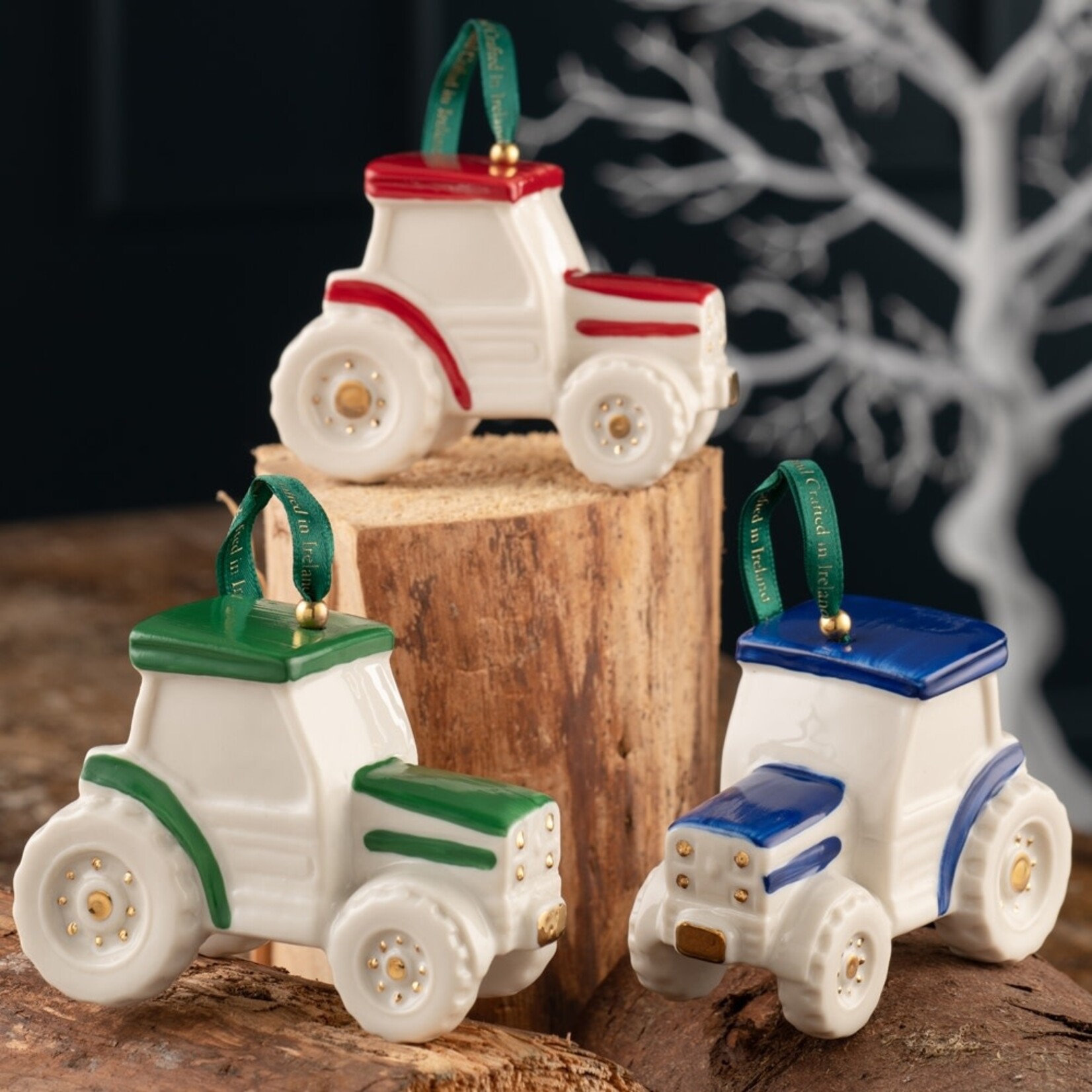 ORNAMENTS BELLEEK ORNAMENT - Green Tractor