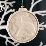 ORNAMENTS BELLEEK ORNAMENT - Old Irish Coin Hare Threepence