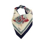 ACCESSORIES BOOK of KELLS SQUARE SIGNATURE SCARF - Cream Navy Twill