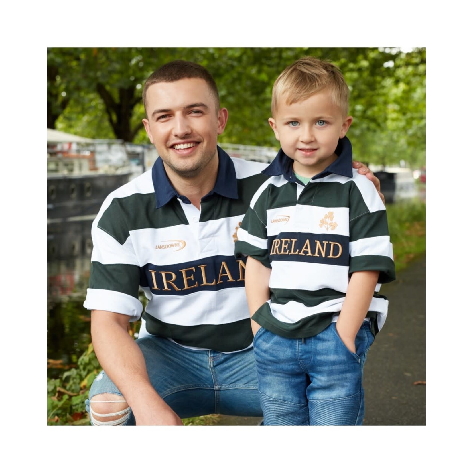 SPORTSWEAR LANSDOWNE ADULT SHORT SLEEVE RUGBY - BotGrn/Wht