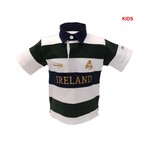 KIDS CLOTHES CLEARANCE: LANSDOWNE KIDS SHORT SLEEVE RUGBY - BotGrn/Wht :FINAL SALE