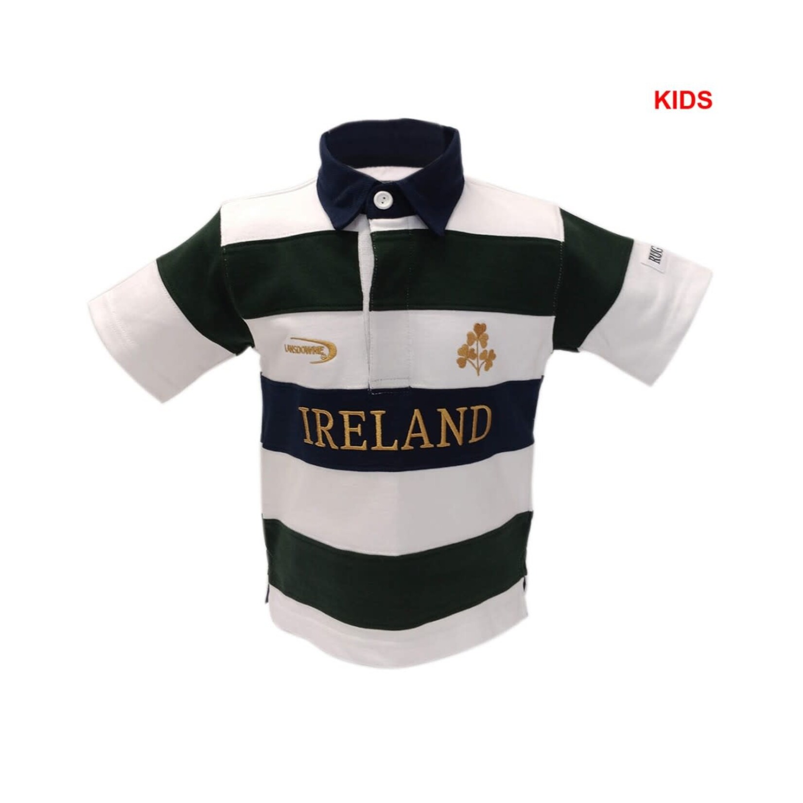 KIDS CLOTHES LANSDOWNE KIDS SHORT SLEEVE RUGBY - BotGrn/Wht