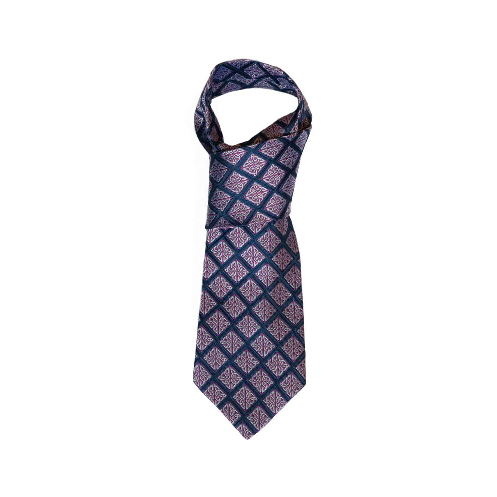 ACCESSORIES BOOK of KELLS SILK NECK TIE - Navy/Purple Diamond Knot
