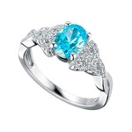 RINGS SOLVAR STERLING BIRTHSTONE TRINITY RING - March
