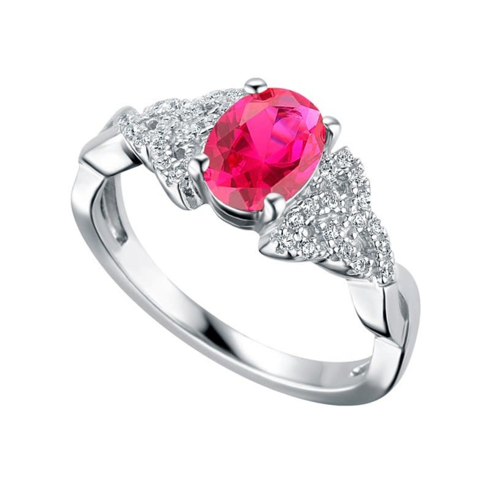 EARRINGS SOLVAR STERLING BIRTHSTONE TRINITY RING - July