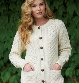 SWEATERS CURRAGH TRADITIONAL LUMBER CARDIGAN - Natural
