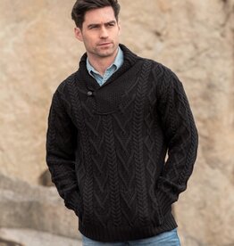 SWEATERS DUBLIN SHAWL COLLAR SWEATER - Black