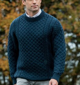 Aran Crafts  Aran Knit Crew Neck Sweater – Sherwood Blue – The