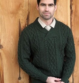 UNISEX ROLL NECK ARAN IRISH SWEATER - Natural - Irish Crossroads