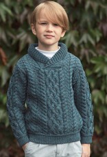 KIDS CLOTHES CHILDREN'S SHAWL COLLAR SWEATER - Peacock