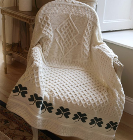 TAPESTRIES, THROWS, ETC. IRISH KNIT SHAMROCK THROW BLANKET