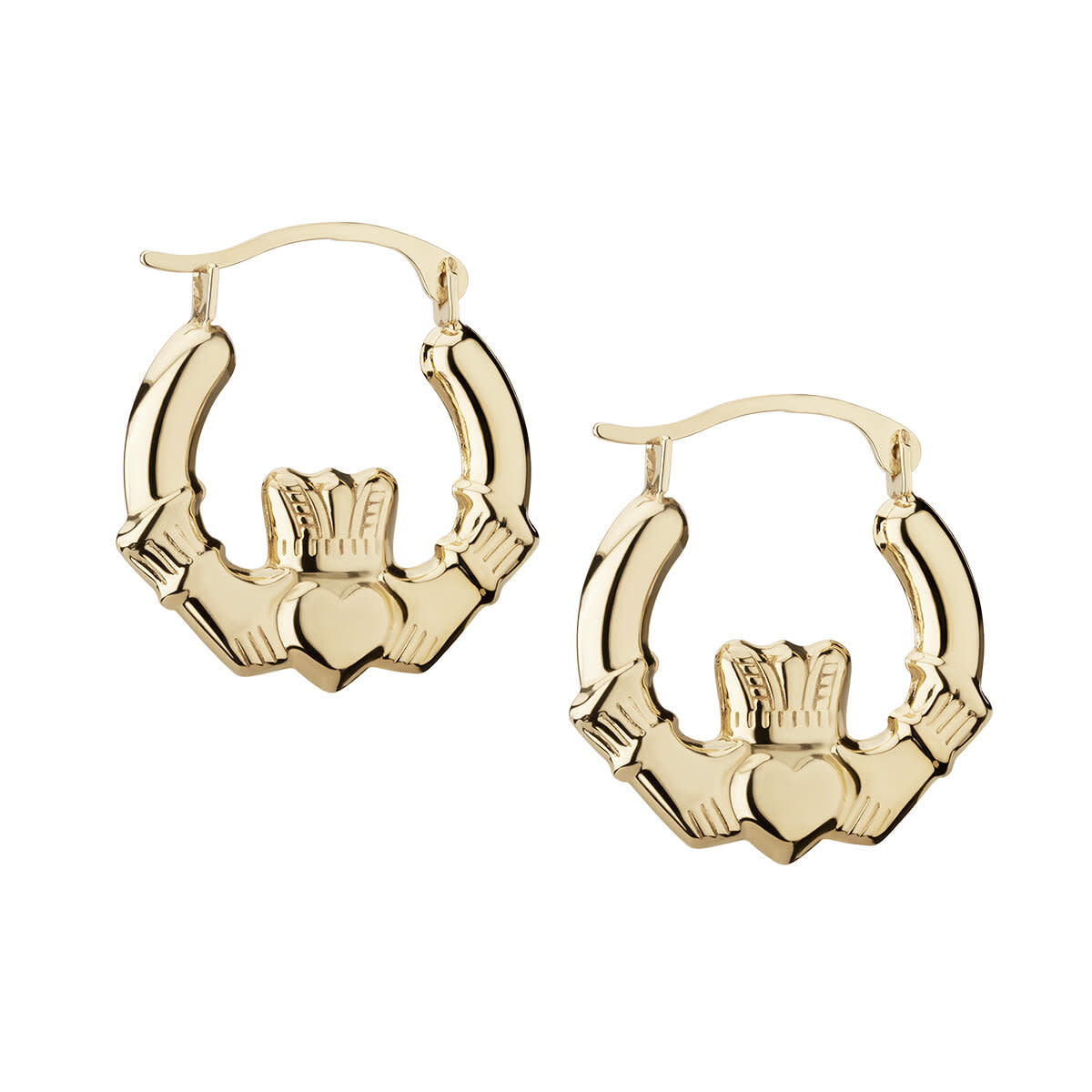 EARRINGS SOLVAR 10K SML CREOLE CLADDAGH HOOP EARRINGS