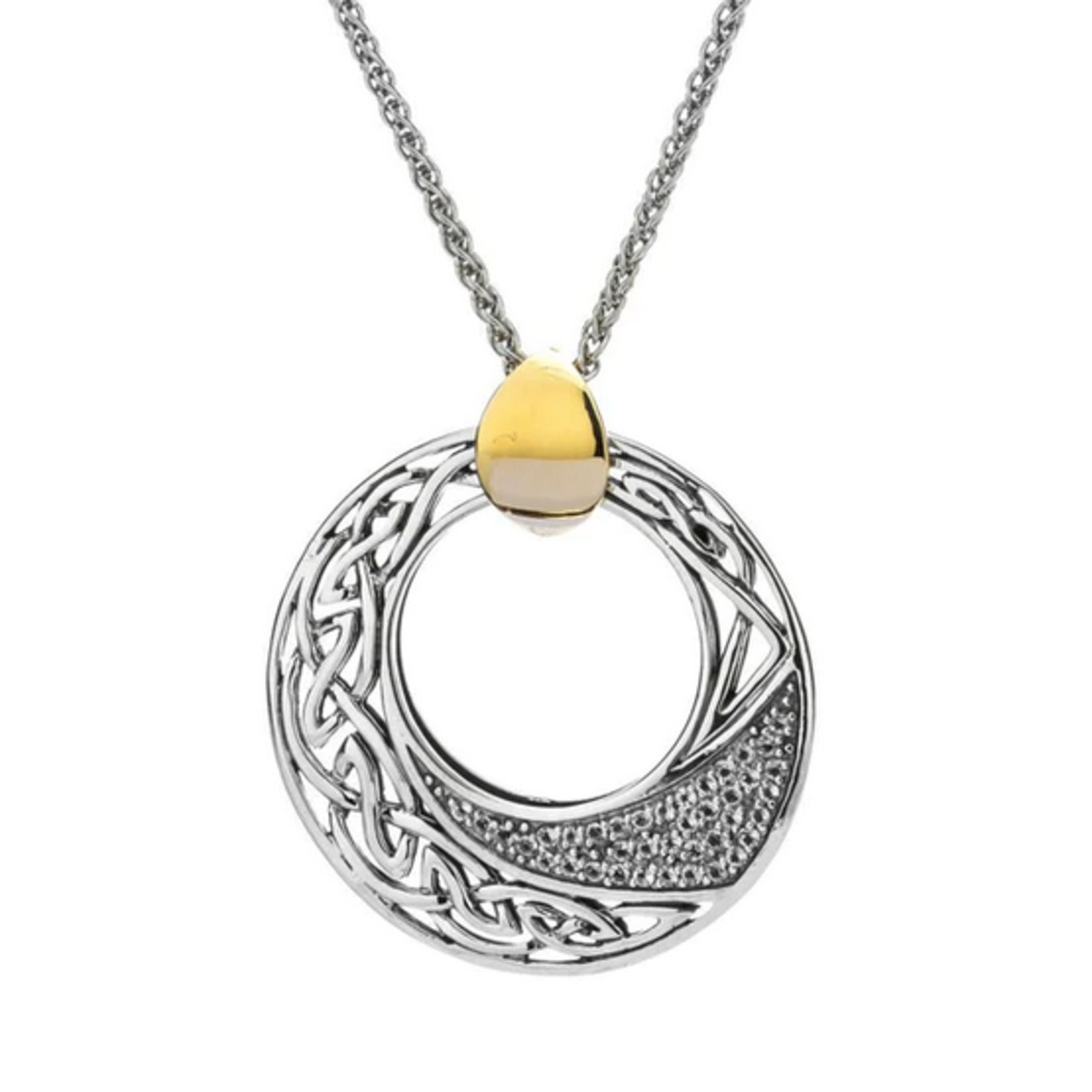 PENDANTS & NECKLACES KEITH JACK STERLING & 10K COMET PENDANT w WHITE TOPAZ