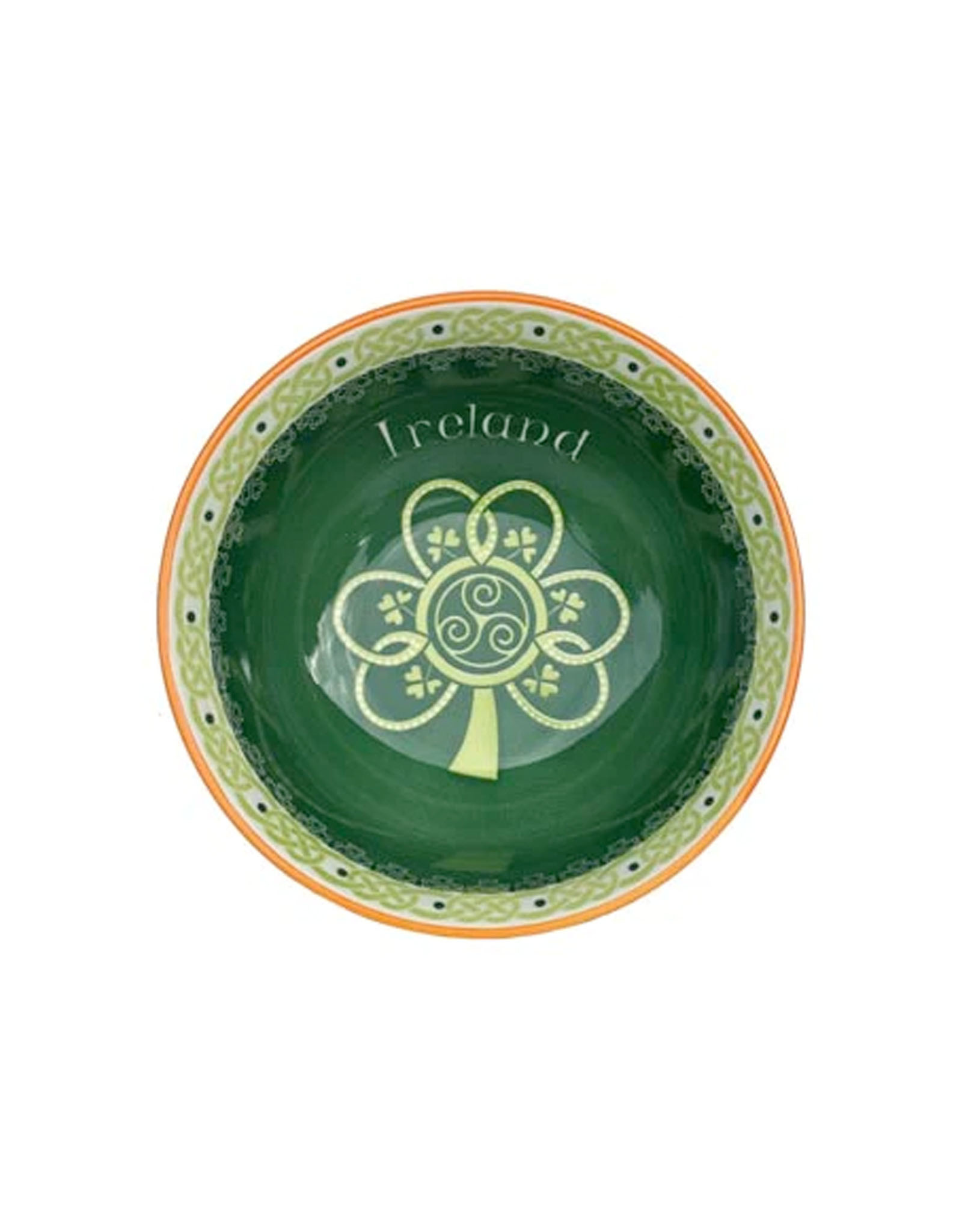 VASES & BOWLS CELTIC CLARA BOWL - SHAMROCK SPIRAL (5.5")