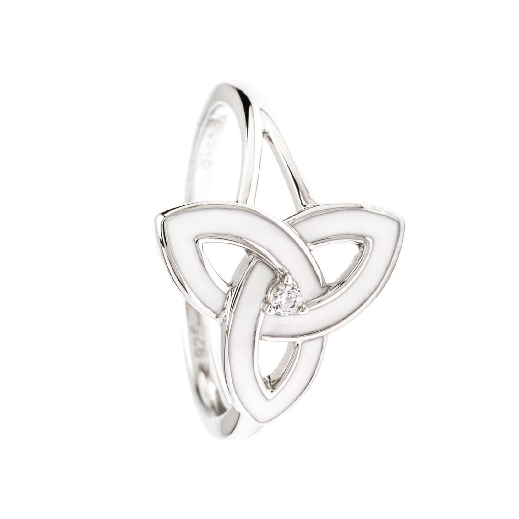 RINGS SHANORE STERLING TRINITY RING w WHT ENAMEL