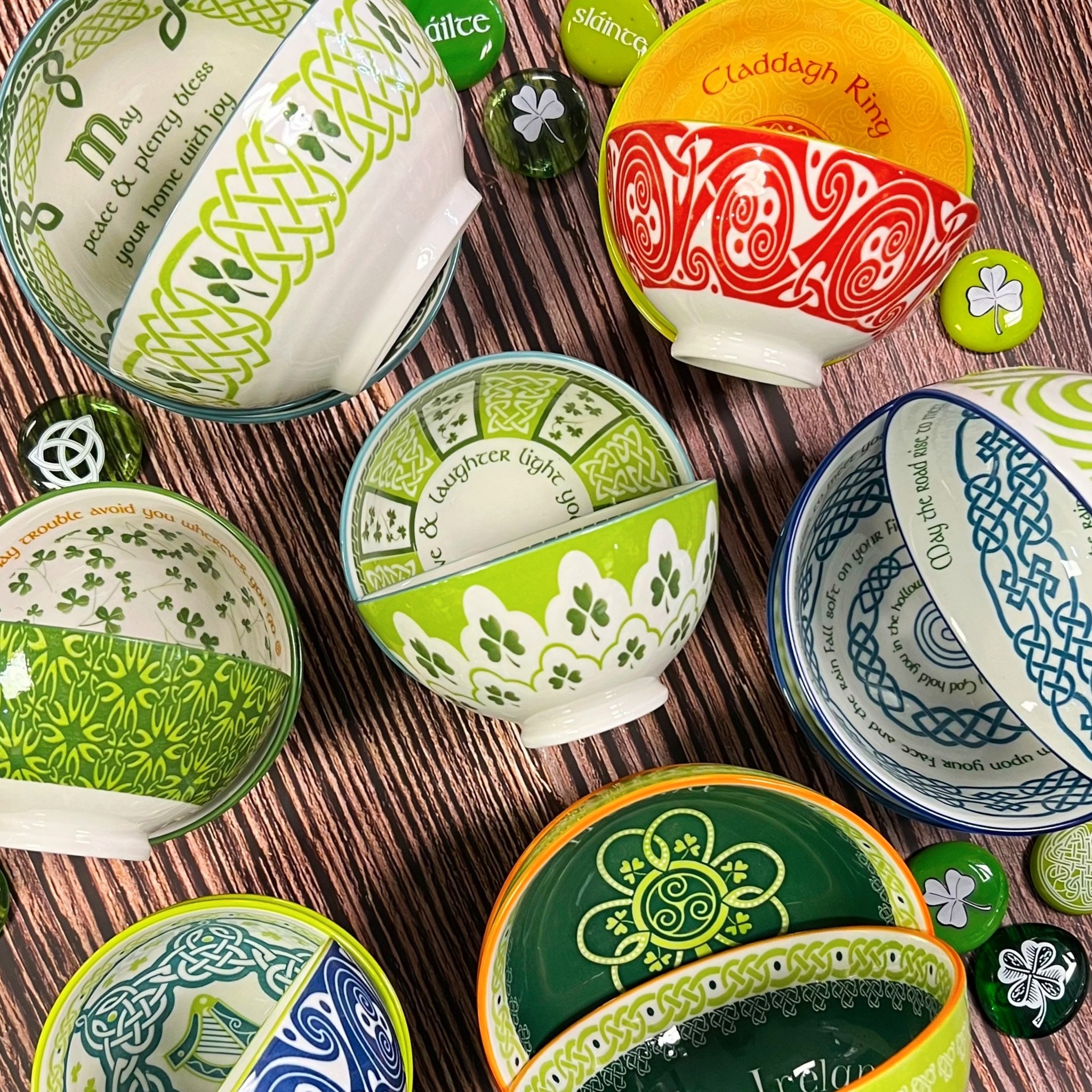 VASES & BOWLS CELTIC CLARA BOWL -  MAY PEACE & PLENTY (5.5")