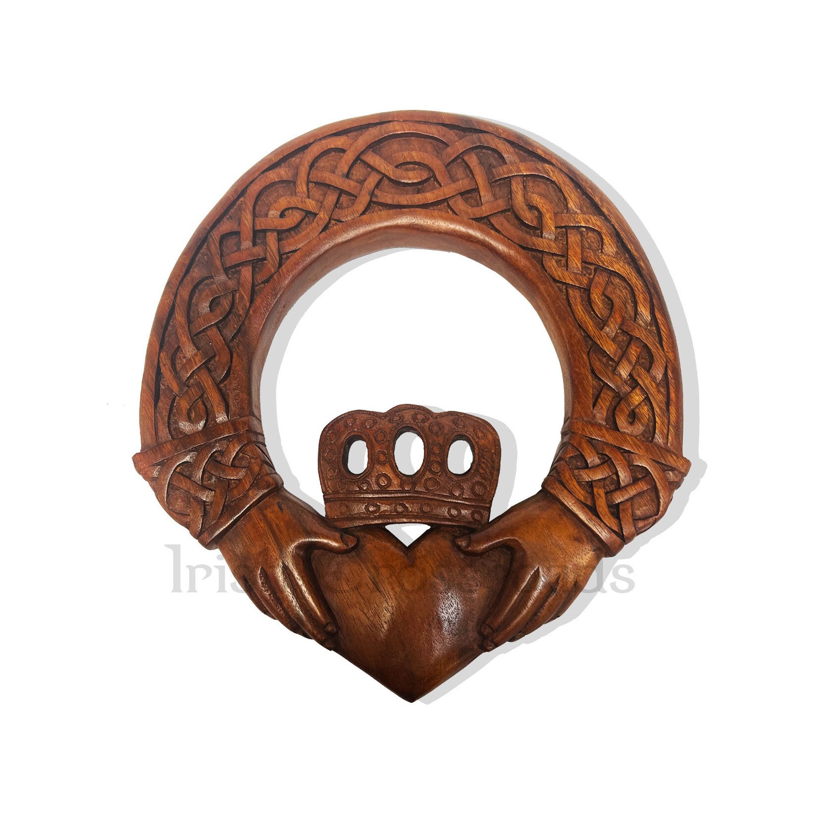 PLAQUES & GIFTS CELTIC WOOD CARVING - Claddagh