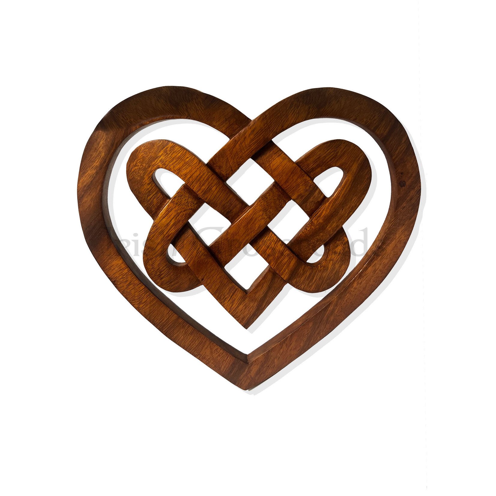 PLAQUES & GIFTS CELTIC WOOD CARVING - Trinity Heart