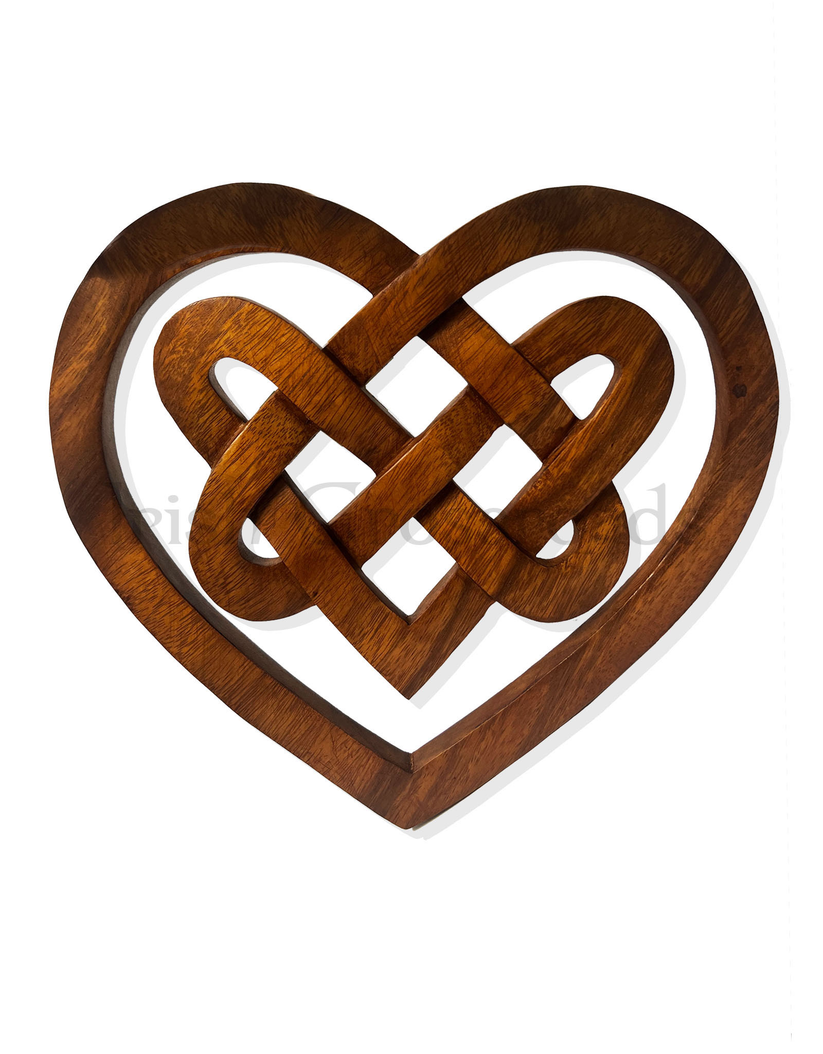 Irish Decor, Shamrock Heart Wood Plaque - Orange at