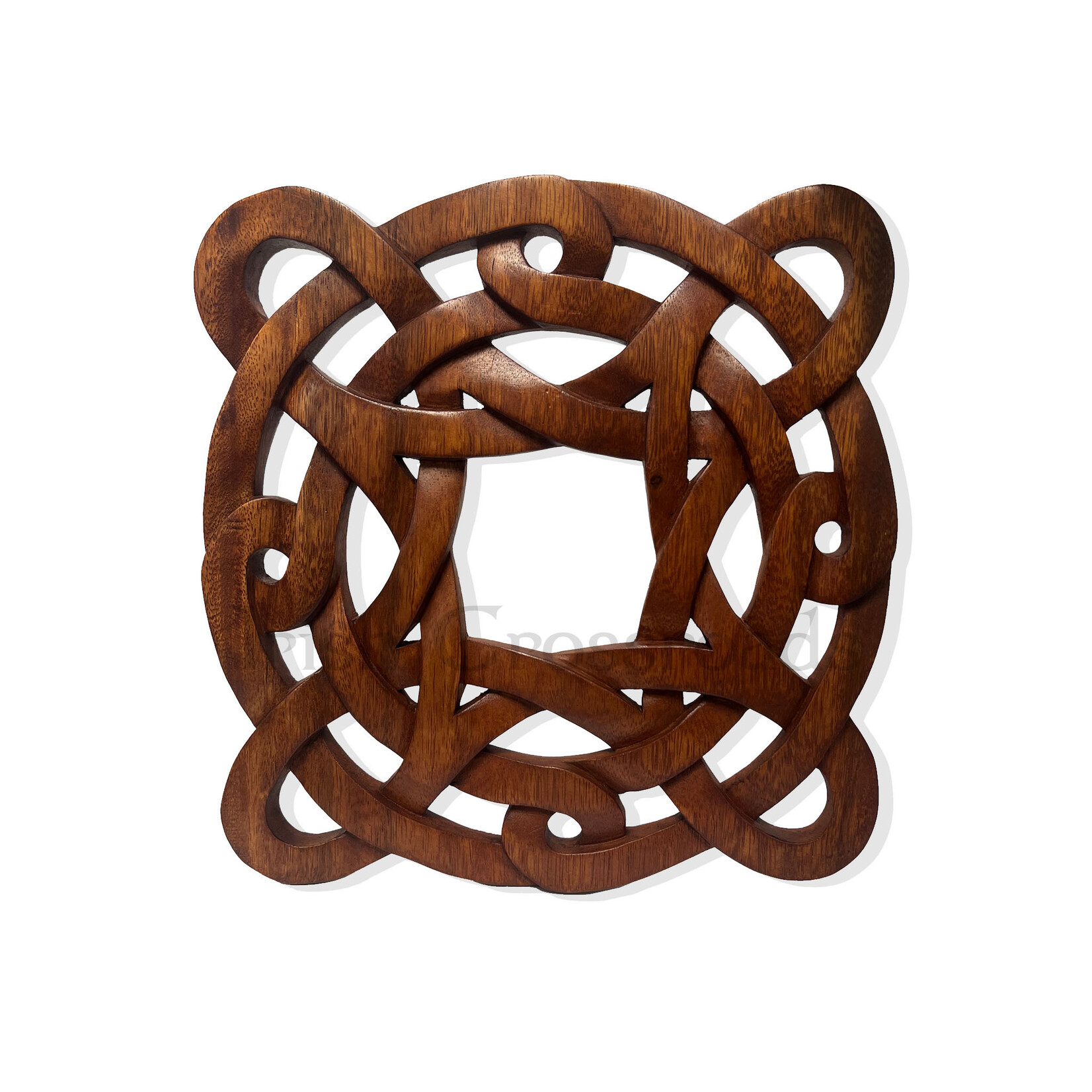 PLAQUES & GIFTS CELTIC WOOD CARVING - Square Celtic Knot