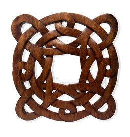 PLAQUES, SIGNS & POSTERS CELTIC WOOD CARVING - Square Celtic Knot