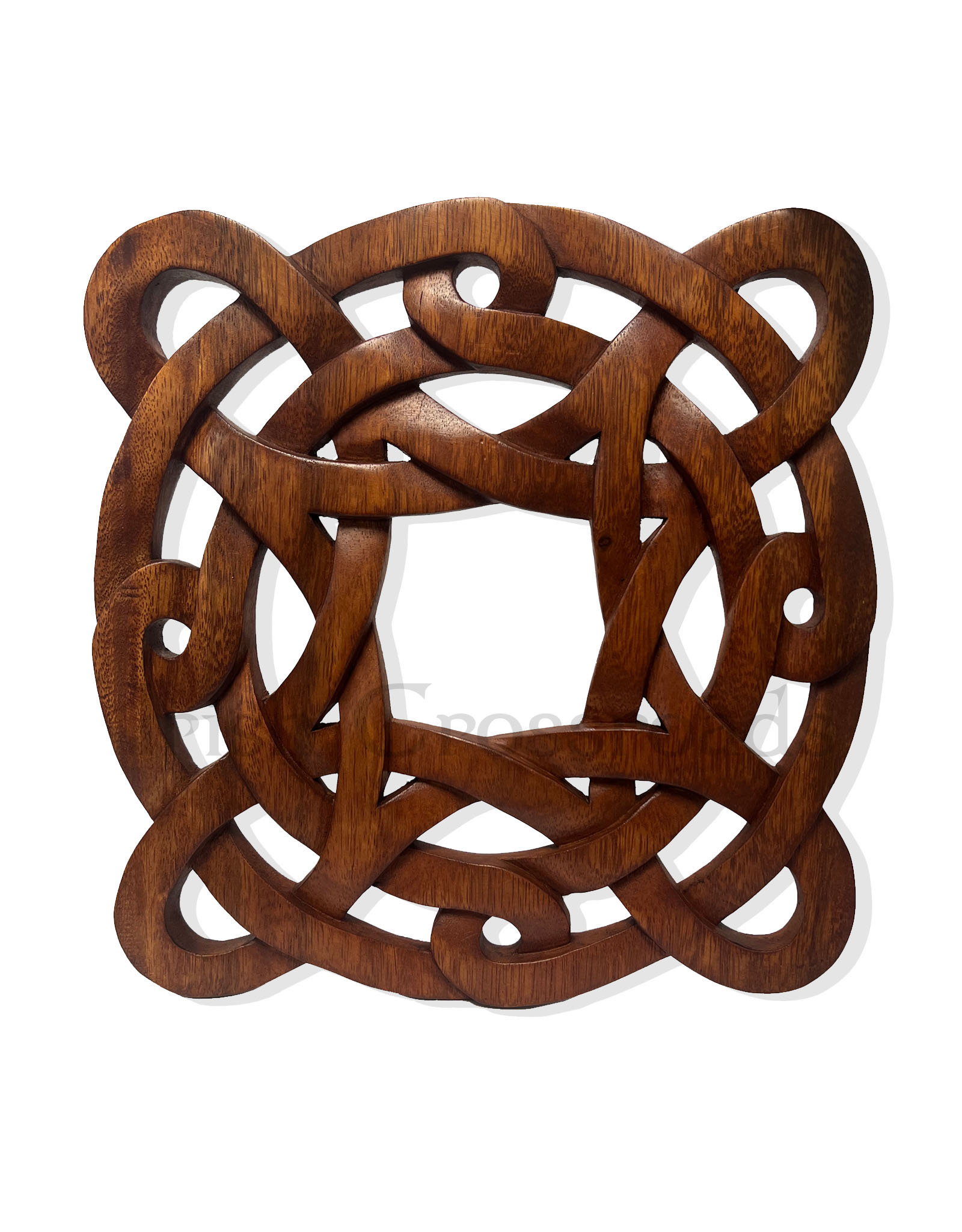 PLAQUES, SIGNS & POSTERS CELTIC WOOD CARVING - Square Celtic Knot