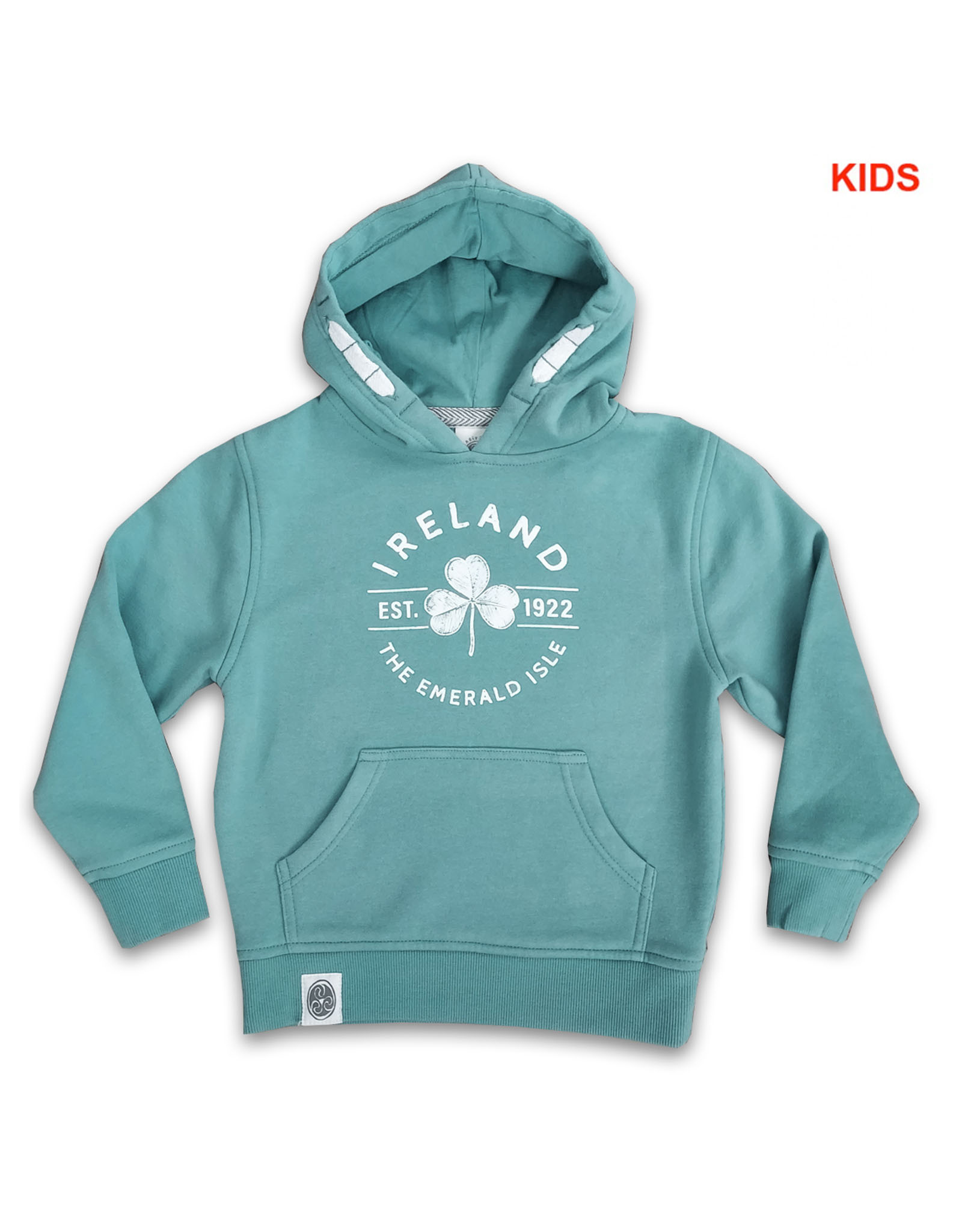 KIDS CLOTHES OCEAN GREEN SHAMROCK KIDS HOODIE