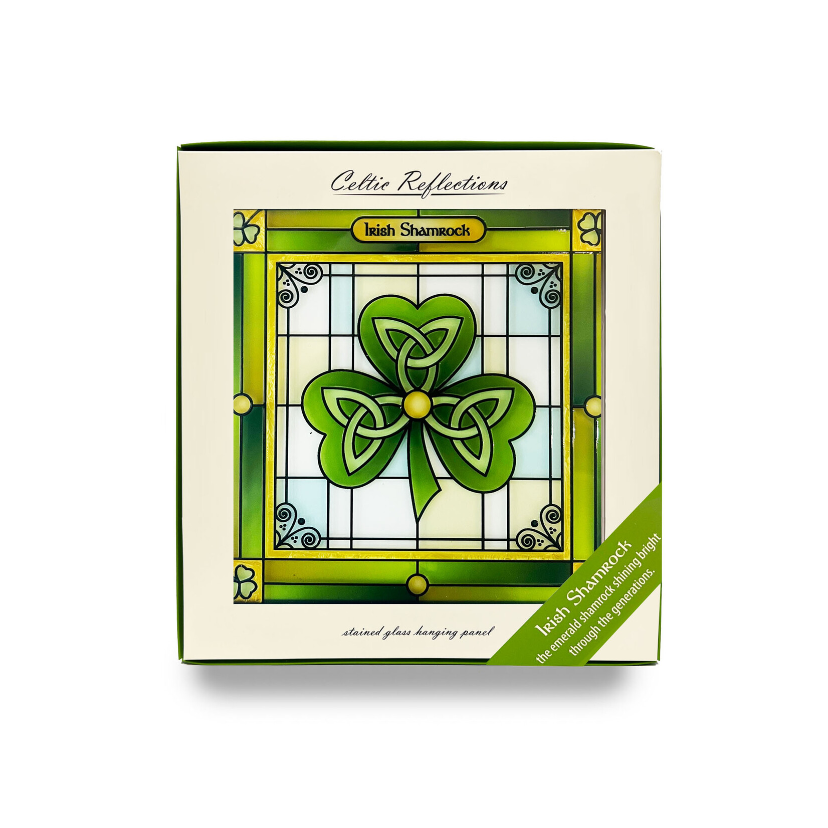 GARDEN CELTIC REFLECTIONS - Stained Glass Shamrock