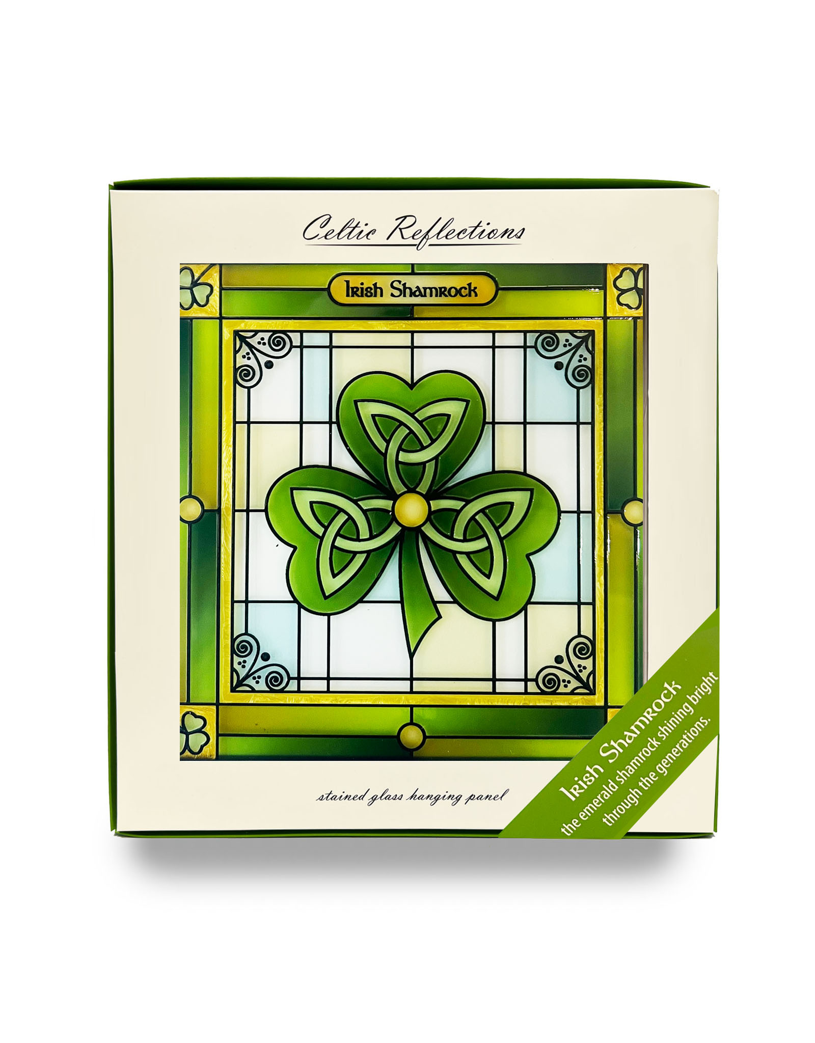 GARDEN CELTIC REFLECTIONS - Stained Glass Shamrock