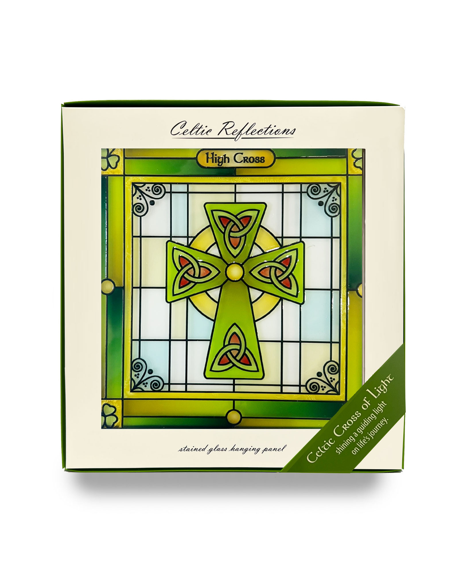 GARDEN CELTIC REFLECTIONS - Stained Glass Celtic Cross