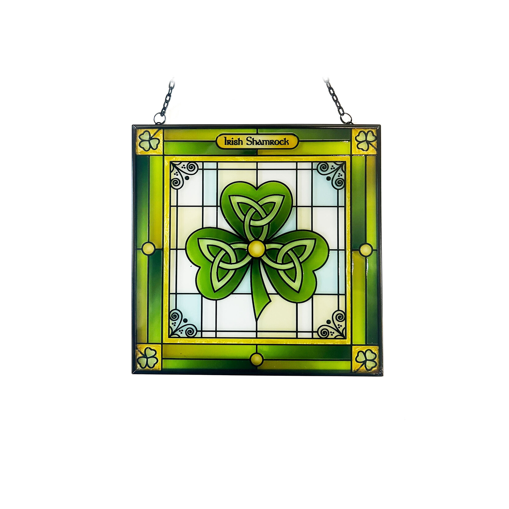 GARDEN CELTIC REFLECTIONS - Stained Glass Shamrock